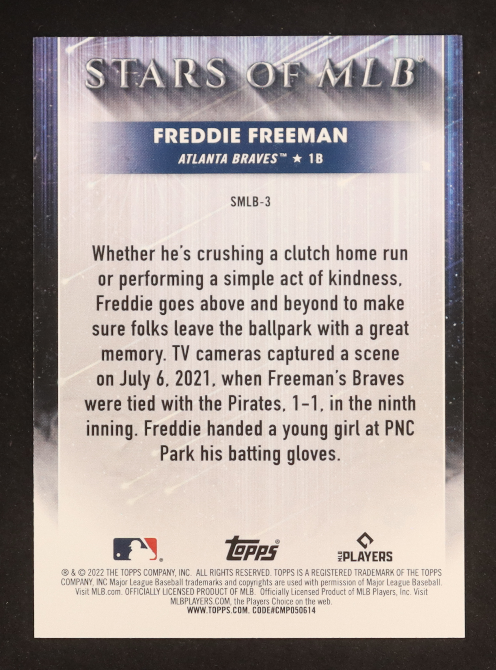 Freddie Freeman 2022 Topps Stars of MLB #SMLB3 at PristineAuction.com Freddie Freeman 2022 Topps Stars of MLB #SMLB3 at PristineAuction.com