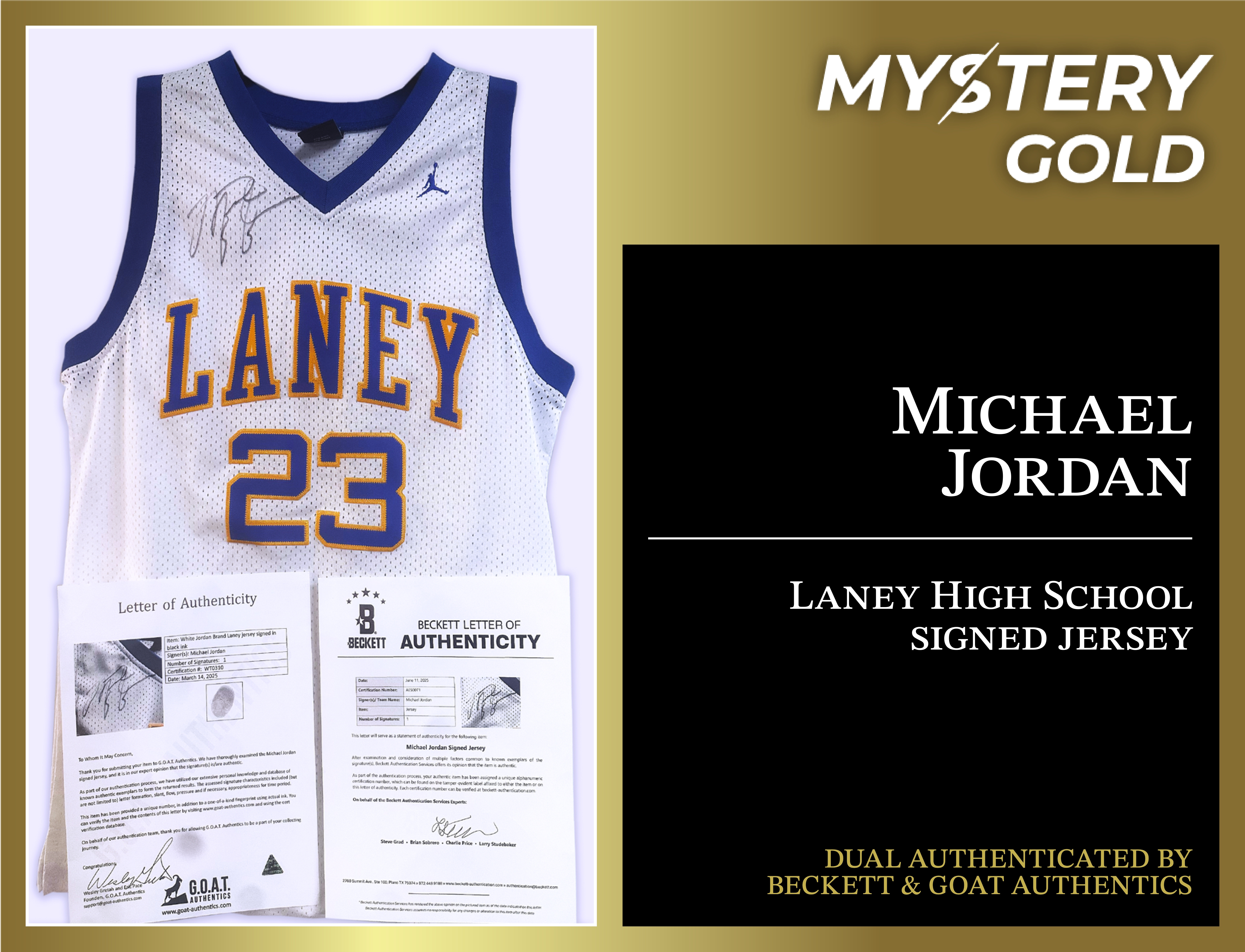 MYSTERY GOLD PRESENTS Memorabilia Grails Each PACK - CONTAINS 1 Certified Autographed Jersey! at PristineAuction.com MYSTERY GOLD PRESENTS Memorabilia Grails Each PACK - CONTAINS 1 Certified Autographed Jersey! at PristineAuction.com