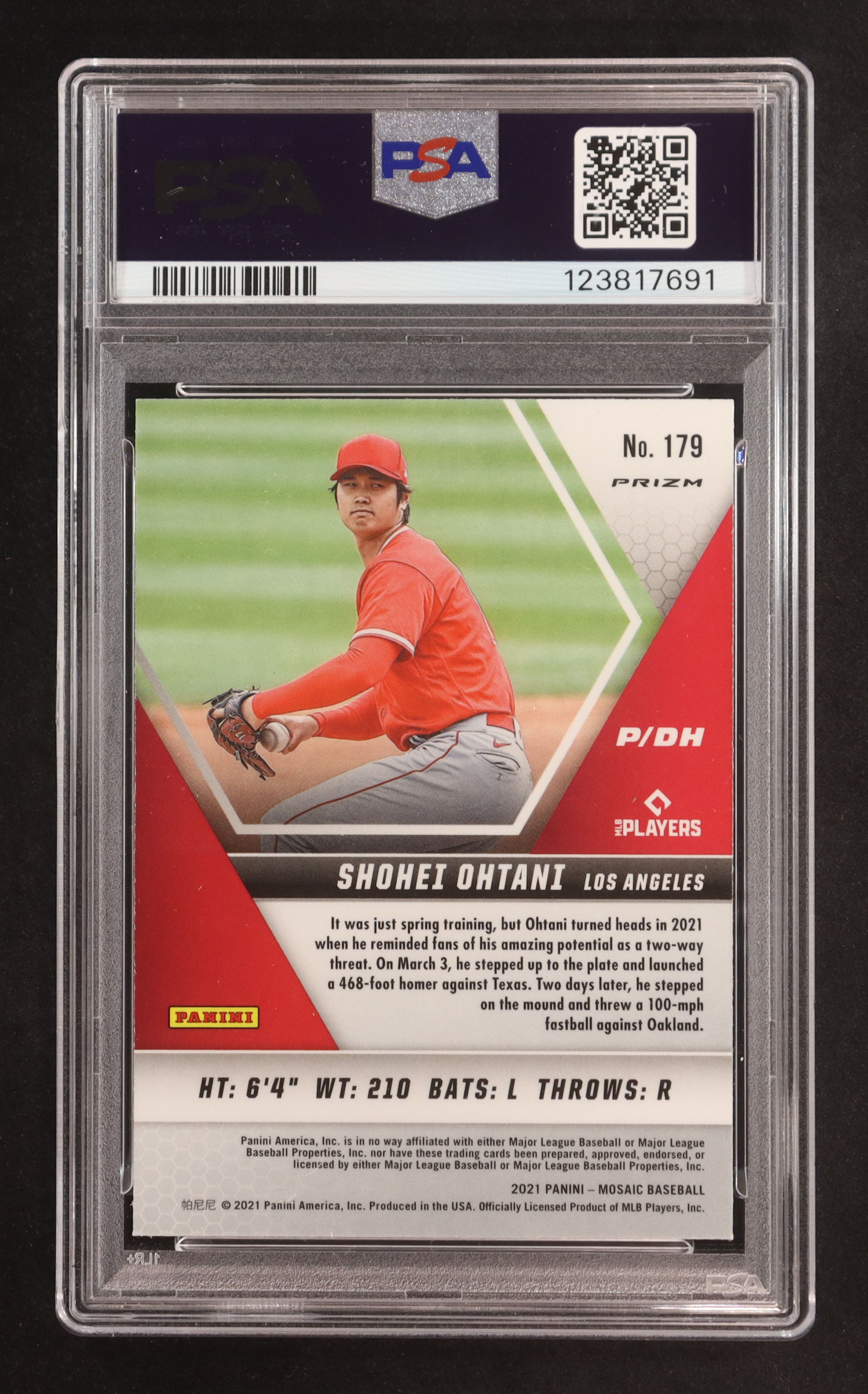 Shohei Ohtani 2021 Panini Mosaic Mosaic Green #179 (PSA 10) at PristineAuction.com Shohei Ohtani 2021 Panini Mosaic Mosaic Green #179 (PSA 10) at PristineAuction.com