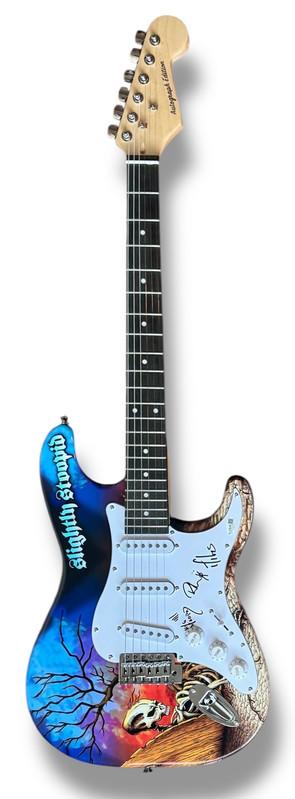 Miles Doughty, Kyle McDonald & Ryan Moran Signed "Slightly Stoopid" Custom Stratocaster Guitar (JSA) at PristineAuction.com Miles Doughty, Kyle McDonald & Ryan Moran Signed "Slightly Stoopid" Custom Stratocaster Guitar (JSA) at PristineAuction.com