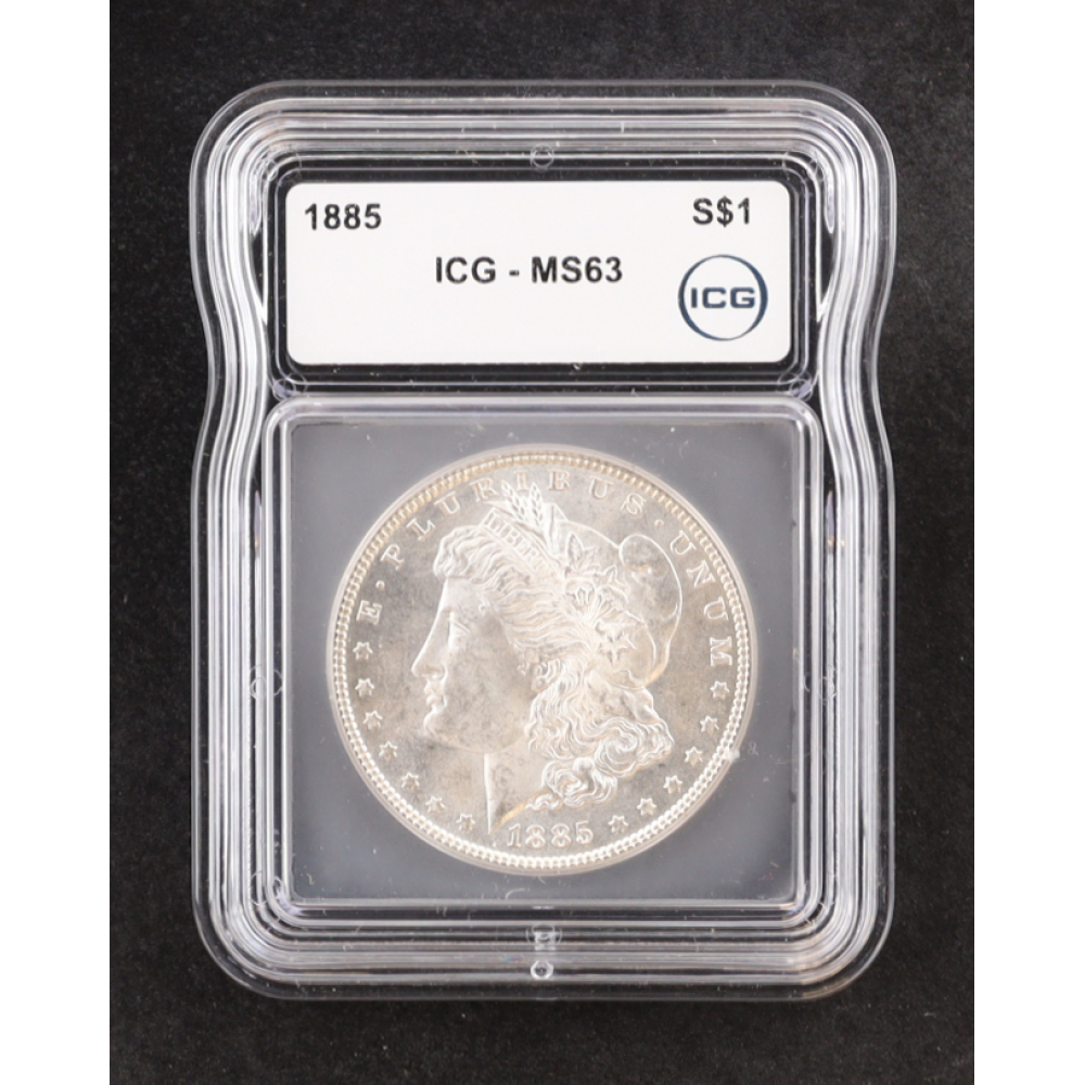 1885 Morgan Silver $1 Dollar (ICG MS63) at PristineAuction.com