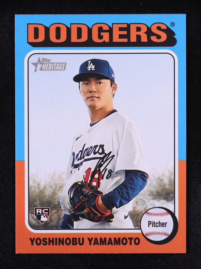 Yoshinobu Yamamoto 2024 Topps Heritage #553 RC at PristineAuction.com Yoshinobu Yamamoto 2024 Topps Heritage #553 RC at PristineAuction.com