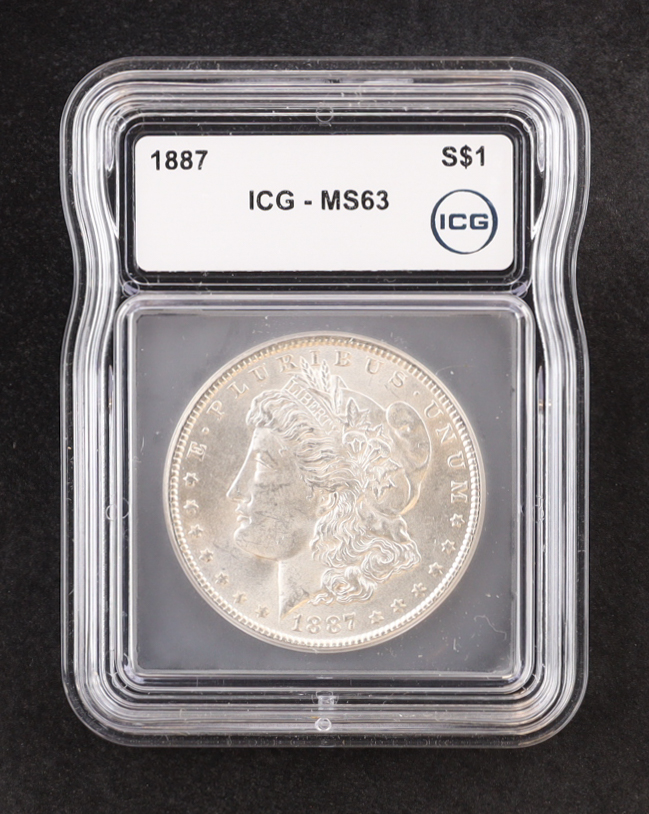 1887 Morgan Silver $1 Dollar (ICG MS63) at PristineAuction.com 1887 Morgan Silver $1 Dollar (ICG MS63) at PristineAuction.com