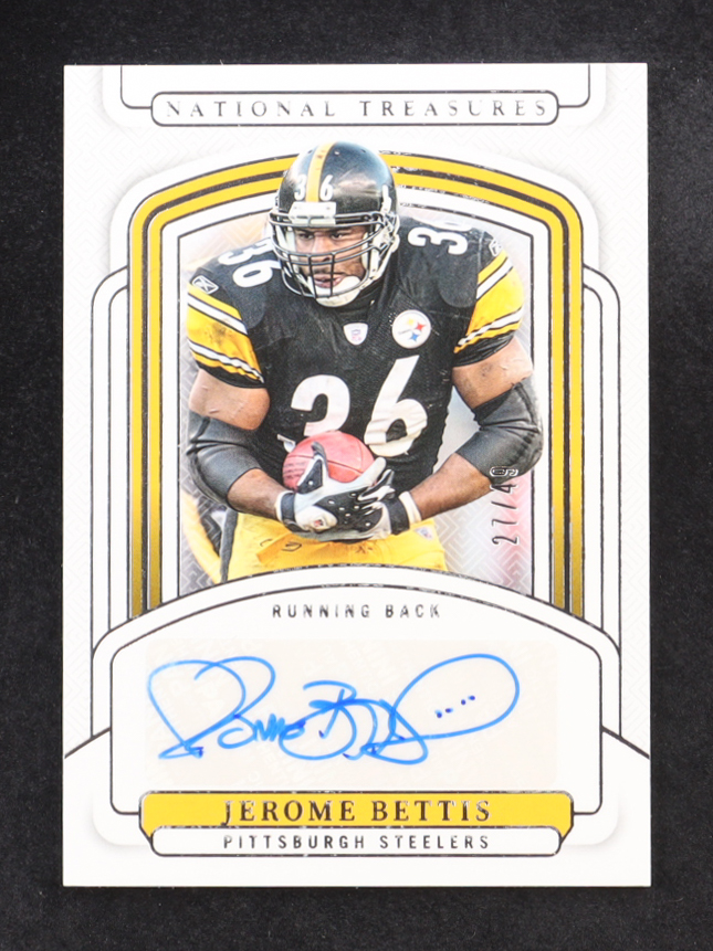 Jerome Bettis 2024 Panini National Treasures Auto #SIGS-JBS #27/49 at PristineAuction.com Jerome Bettis 2024 Panini National Treasures Auto #SIGS-JBS #27/49 at PristineAuction.com