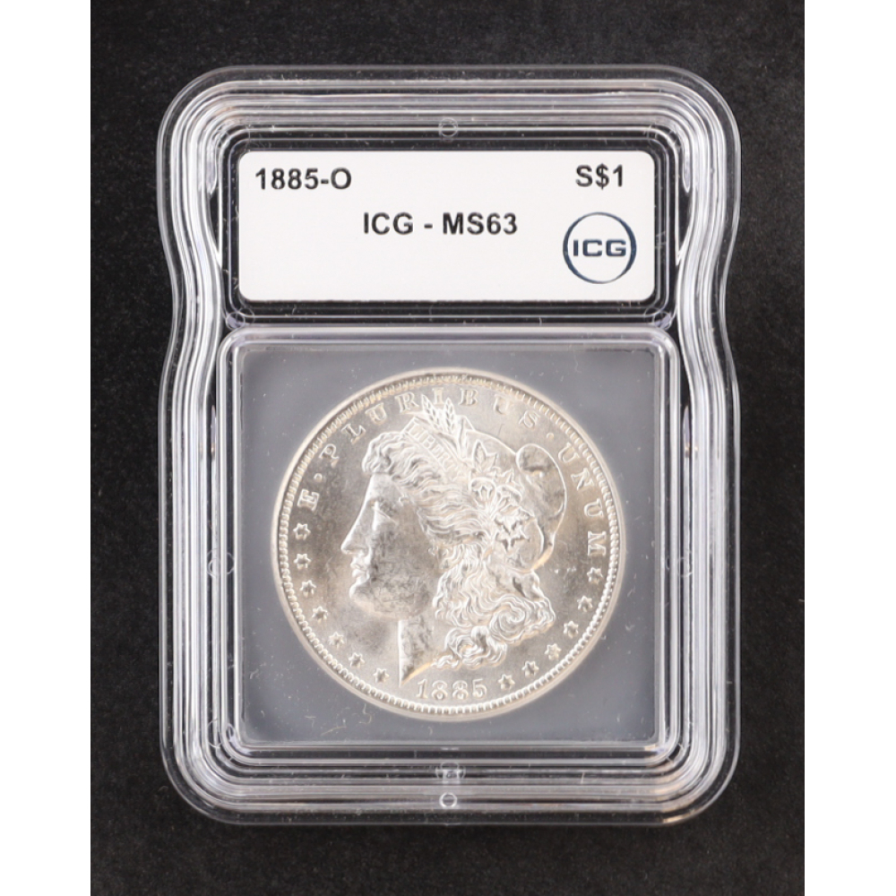 1885-O Morgan Silver $1 Dollar (ICG MS63) at PristineAuction.com