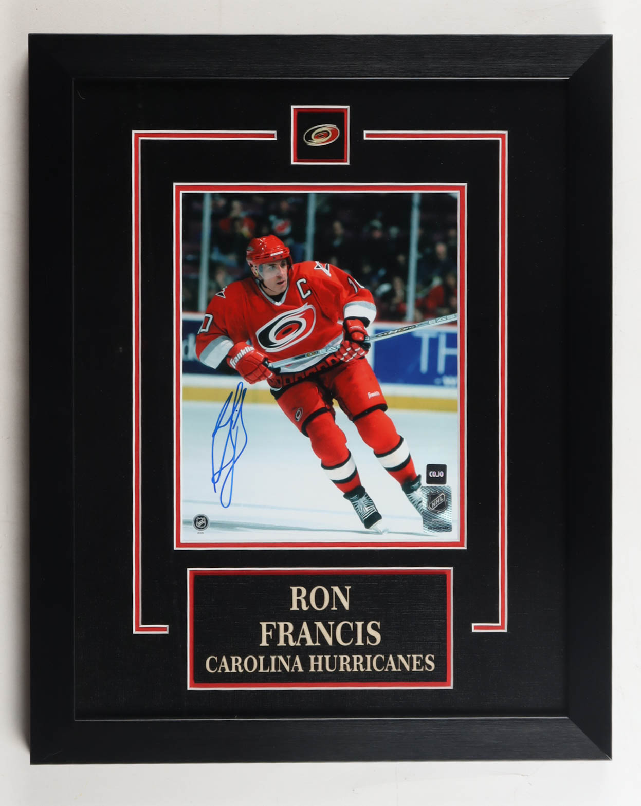 Ron Francis Signed Hurricanes Custom Framed Photo (COJO) at PristineAuction.com Ron Francis Signed Hurricanes Custom Framed Photo (COJO) at PristineAuction.com
