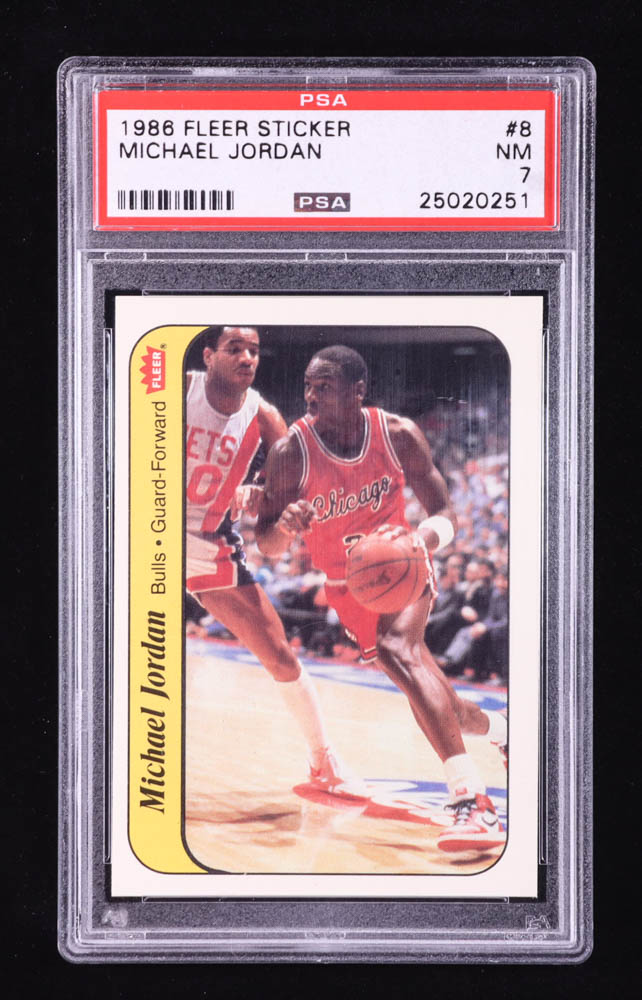 Michael Jordan 1986-87 Fleer Stickers #8 RC (PSA 7) at PristineAuction.com Michael Jordan 1986-87 Fleer Stickers #8 RC (PSA 7) at PristineAuction.com