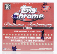 2021 Topps Chrome Platinum Anniversary Baseball Mega Box (Red) at PristineAuction.com