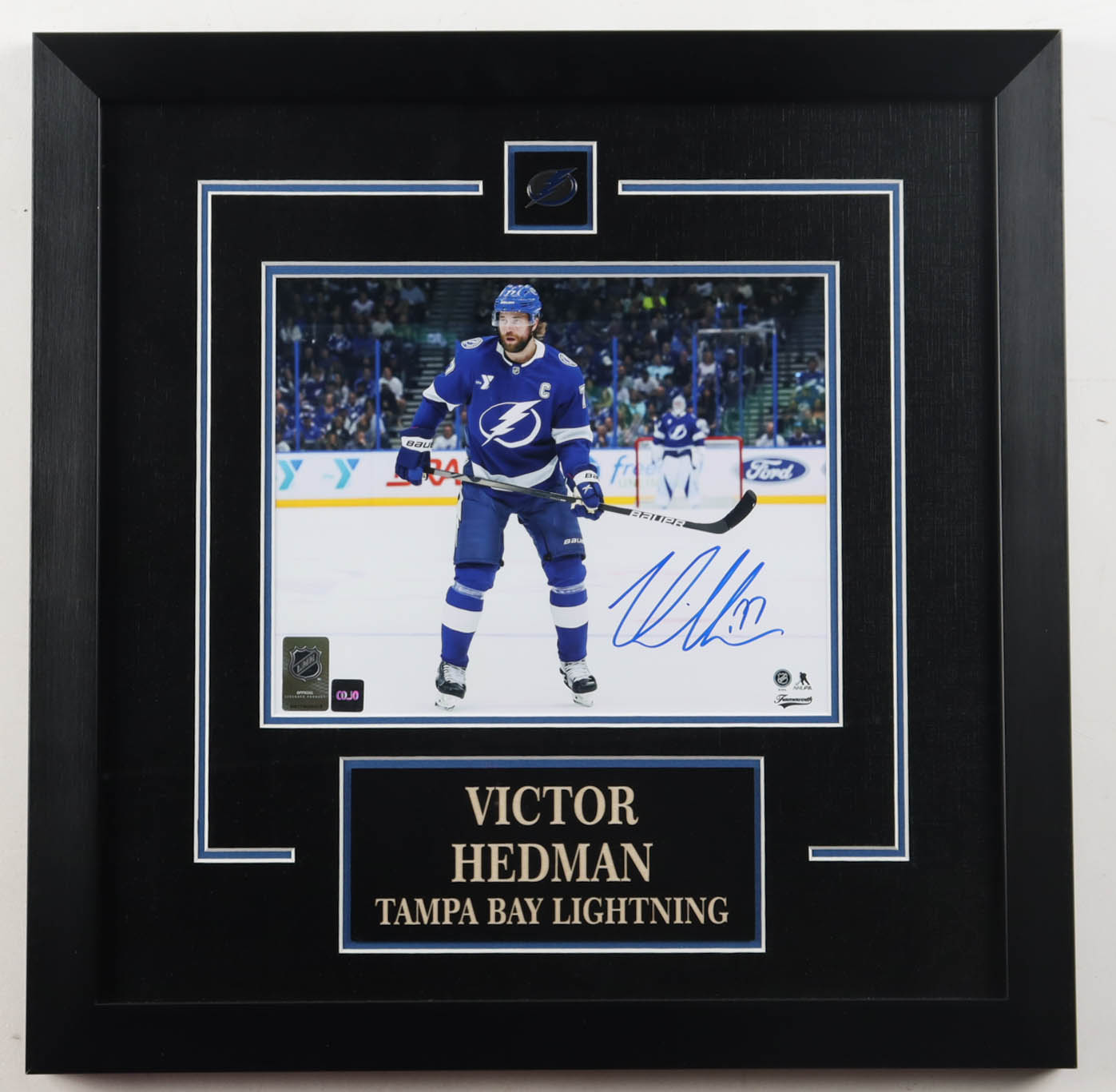 Victor Hedman Signed Lightning Custom Framed Photo (COJO) at PristineAuction.com Victor Hedman Signed Lightning Custom Framed Photo (COJO) at PristineAuction.com