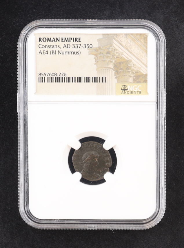 Roman Empire - Constans, AD 337-350, AE4 (BI Nummus) (NGC) at PristineAuction.com Roman Empire - Constans, AD 337-350, AE4 (BI Nummus) (NGC) at PristineAuction.com