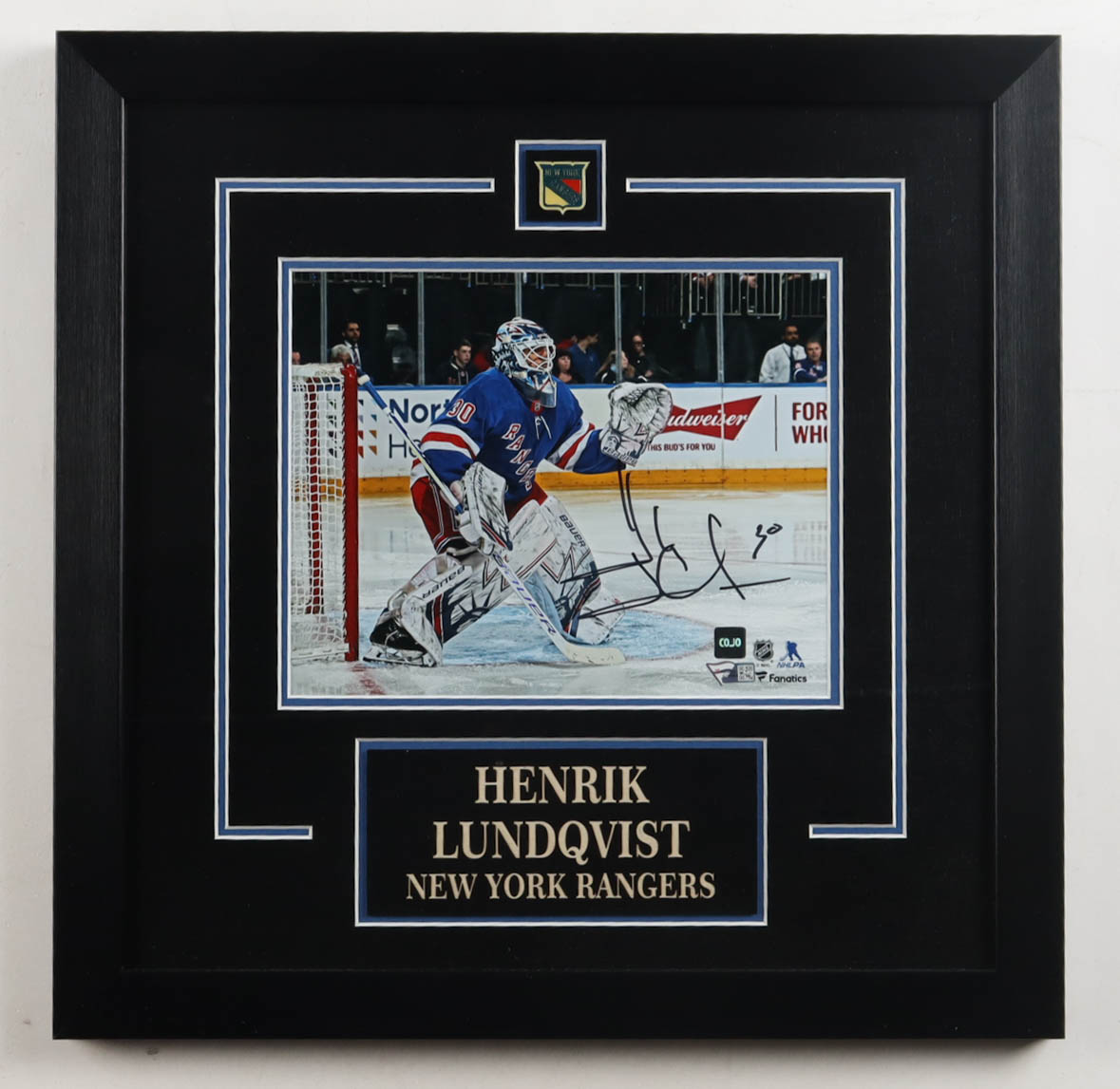 Henrik Lundqvist Signed Rangers Custom Framed Photo (COJO & Fanatics) at PristineAuction.com Henrik Lundqvist Signed Rangers Custom Framed Photo (COJO & Fanatics) at PristineAuction.com
