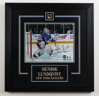 Henrik Lundqvist Signed Rangers Custom Framed Photo (COJO & Fanatics) at PristineAuction.com