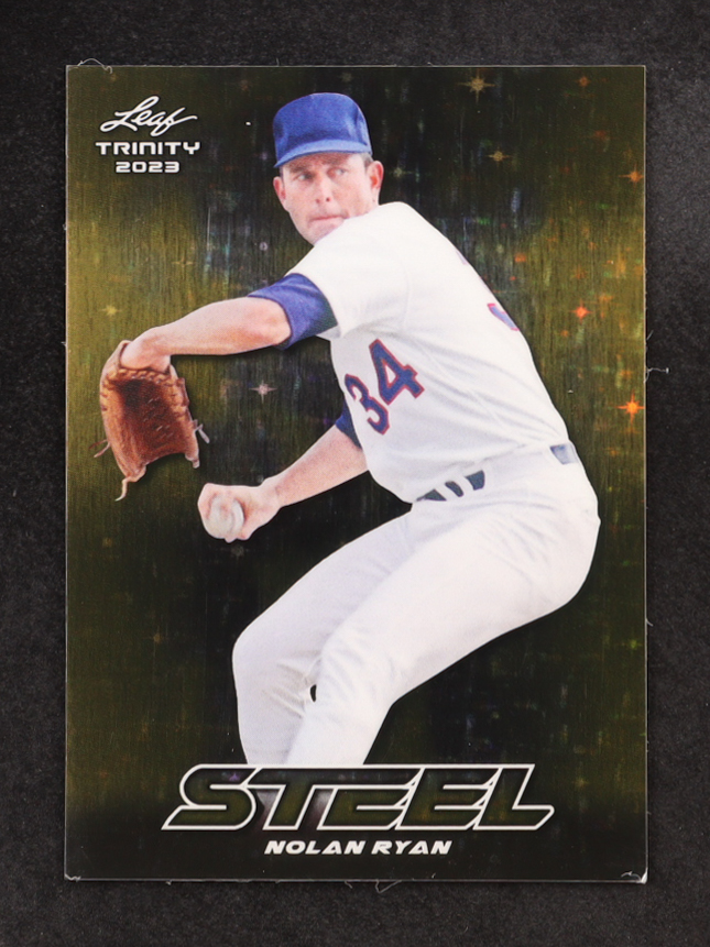 Nolan Ryan 2023 Leaf Trinity Mega Box Steel Stars and Dots Gold #S-52 #1/1 at PristineAuction.com Nolan Ryan 2023 Leaf Trinity Mega Box Steel Stars and Dots Gold #S-52 #1/1 at PristineAuction.com
