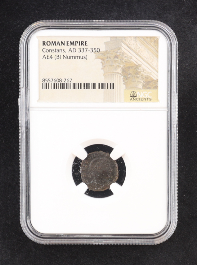 Roman Empire - Constans, AD 337-350, AE4 (BI Nummus) (NGC) at PristineAuction.com Roman Empire - Constans, AD 337-350, AE4 (BI Nummus) (NGC) at PristineAuction.com