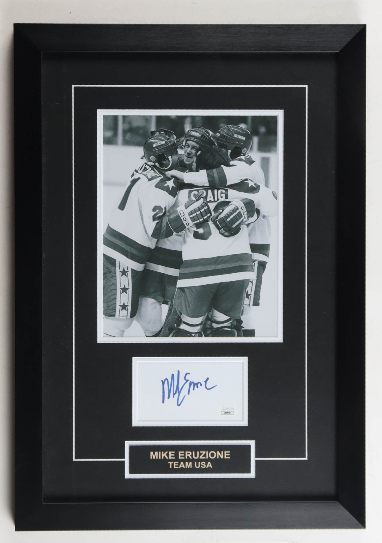 Mike Eruzione Signed "Miracle on Ice" Custom Framed Cut (JSA) at PristineAuction.com Mike Eruzione Signed "Miracle on Ice" Custom Framed Cut (JSA) at PristineAuction.com