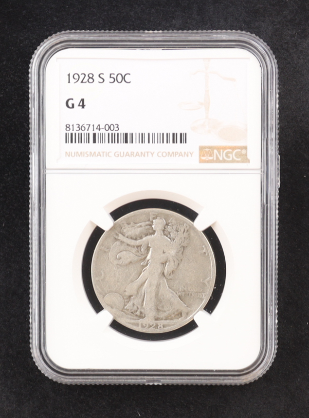 1928-S Walking Silver Half Dollar (NGC G4) at PristineAuction.com 1928-S Walking Silver Half Dollar (NGC G4) at PristineAuction.com
