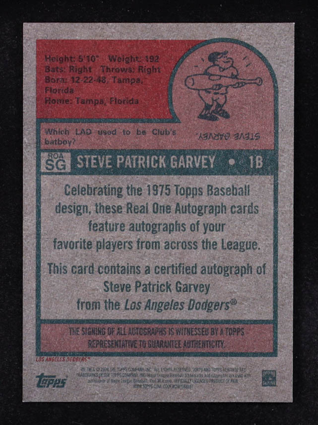 Steve Garvey 2024 Topps Heritage Real One Autographs #ROASG HN at PristineAuction.com Steve Garvey 2024 Topps Heritage Real One Autographs #ROASG HN at PristineAuction.com