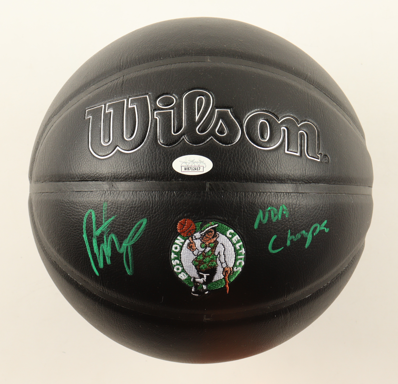 Payton Pritchard Signed Celtics Logo NBA Basketball Inscribed "NBA Champ" (JSA) at PristineAuction.com Payton Pritchard Signed Celtics Logo NBA Basketball Inscribed "NBA Champ" (JSA) at PristineAuction.com