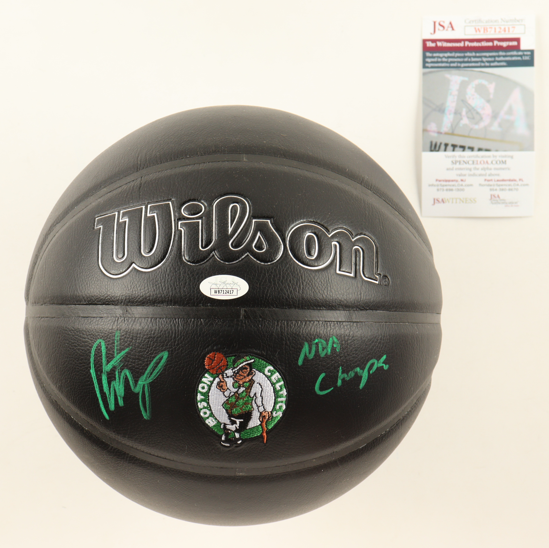 Payton Pritchard Signed Celtics Logo NBA Basketball Inscribed "NBA Champ" (JSA) at PristineAuction.com Payton Pritchard Signed Celtics Logo NBA Basketball Inscribed "NBA Champ" (JSA) at PristineAuction.com