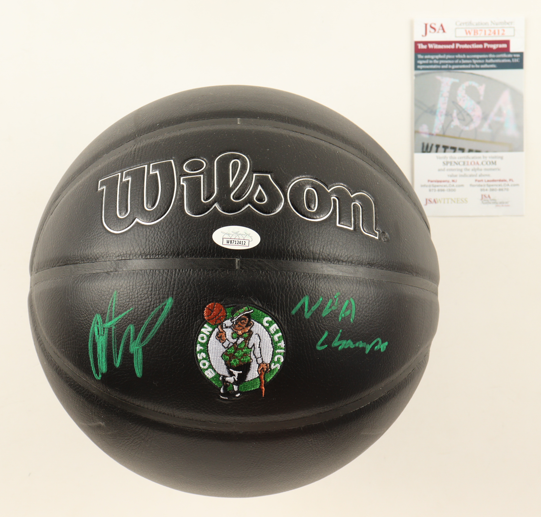 Payton Pritchard Signed Celtics Logo NBA Basketball Inscribed "NBA Champ" (JSA) at PristineAuction.com Payton Pritchard Signed Celtics Logo NBA Basketball Inscribed "NBA Champ" (JSA) at PristineAuction.com