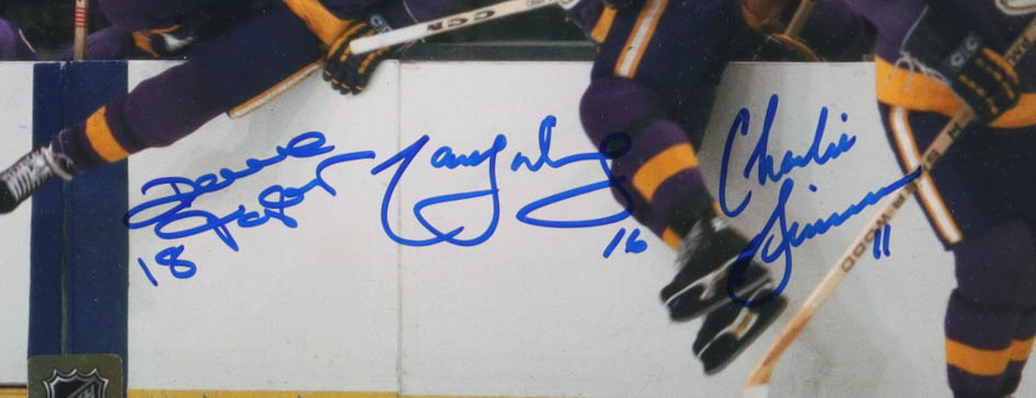 Dave Taylor, Charlie Simmer & Marcel Dionne Signed Kings "Triple Crown Line" Custom Framed Photo (COJO) at PristineAuction.com Dave Taylor, Charlie Simmer & Marcel Dionne Signed Kings "Triple Crown Line" Custom Framed Photo (COJO) at PristineAuction.com