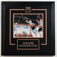 Reggie Leach, Bobby Clarke & Bill Barber Signed Flyers "LCB Line" Custom Framed Photo (COJO) at PristineAuction.com