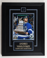 Andrei Vasilevskiy Signed Lightning Custom Framed Photo (JSA & COJO) at PristineAuction.com