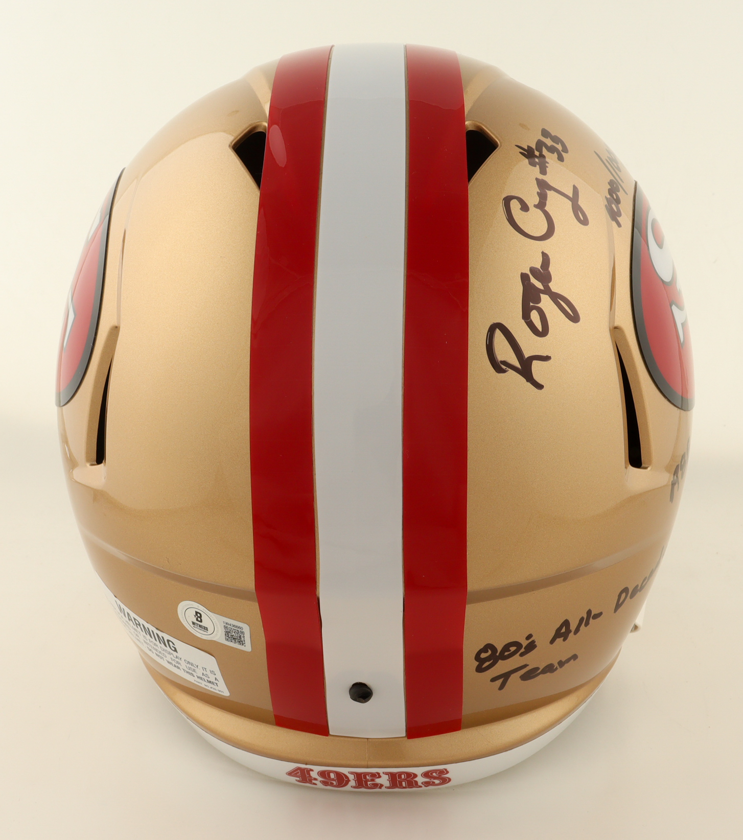 Roger Craig Signed 49ers Full-Size Speed Helmet With Multiple Career Stat Inscriptions (Beckett) at PristineAuction.com Roger Craig Signed 49ers Full-Size Speed Helmet With Multiple Career Stat Inscriptions (Beckett) at PristineAuction.com