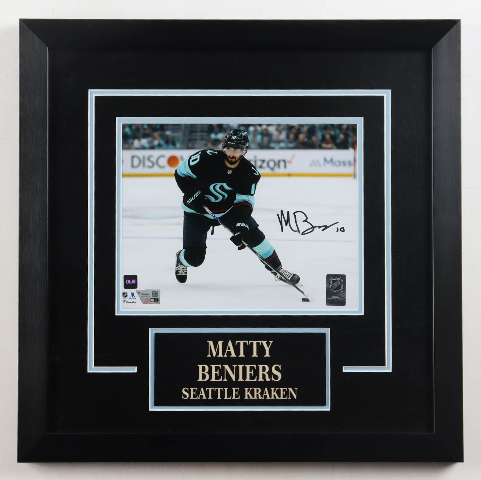Matty Beniers Signed Kraken Custom Framed Photo (COJO & Fanatics) at PristineAuction.com Matty Beniers Signed Kraken Custom Framed Photo (COJO & Fanatics) at PristineAuction.com