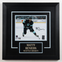Matty Beniers Signed Kraken Custom Framed Photo (COJO & Fanatics) at PristineAuction.com