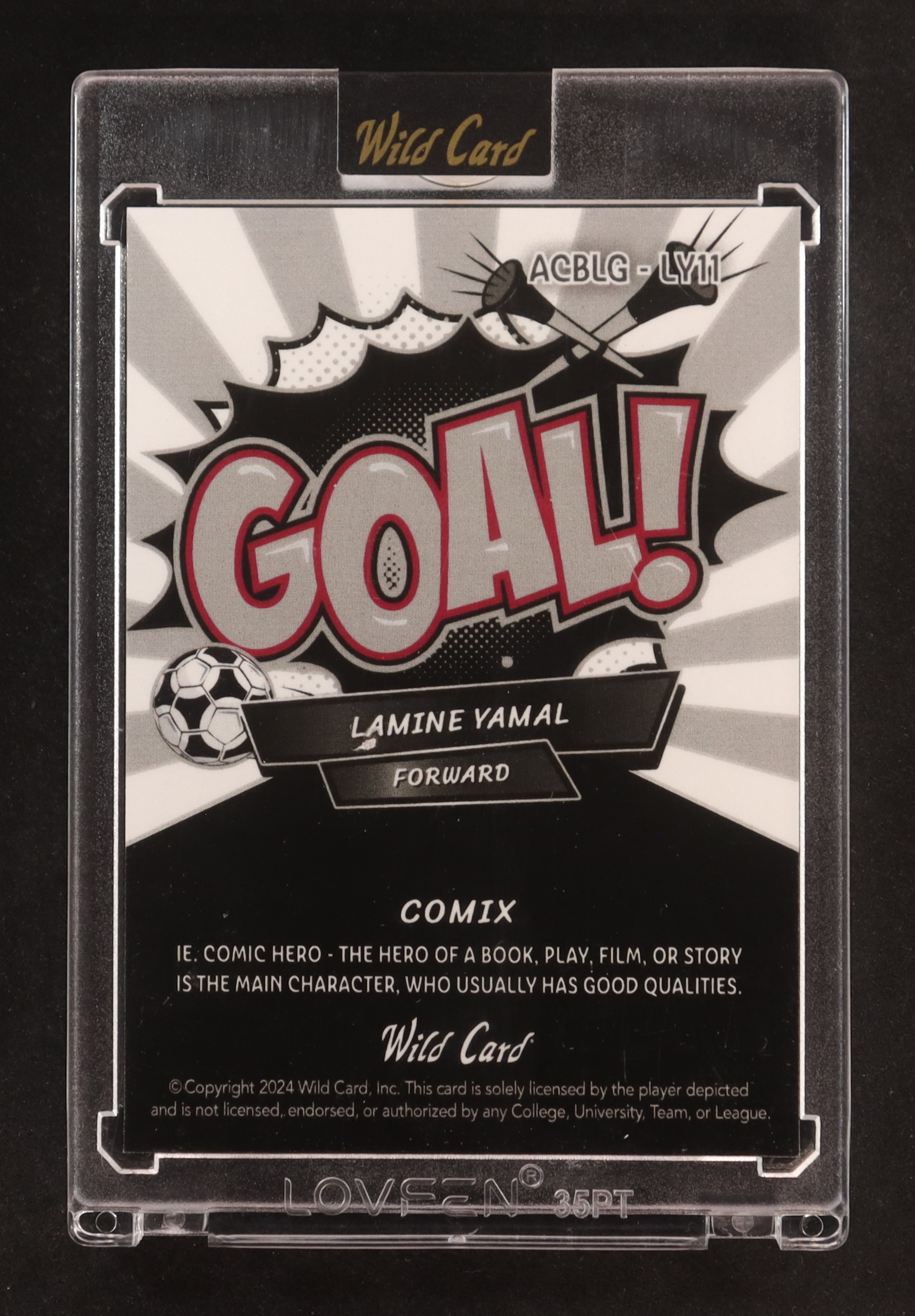 Lamine Yamal 2024 Wild Card Comix Goal! Prismatic White and Silver #LY11 RC #1/1 at PristineAuction.com Lamine Yamal 2024 Wild Card Comix Goal! Prismatic White and Silver #LY11 RC #1/1 at PristineAuction.com
