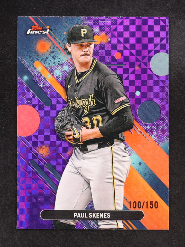 Paul Skenes 2025 Topps Finest Purple Checkerboard Refractor #50 #100/150 at PristineAuction.com Paul Skenes 2025 Topps Finest Purple Checkerboard Refractor #50 #100/150 at PristineAuction.com