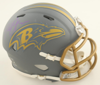 Terrell Suggs Signed Ravens Slate Alternate Speed Mini Helmet (Beckett) at PristineAuction.com