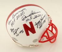 Nebraska Cornhuskers Mini Helmet Signed By (8) With Van Brownson, Dan Schneiss, Guy Ingles, Jeff Kinney With Multiple Hall Of Fame Inscriptions (AIV) at PristineAuction.com
