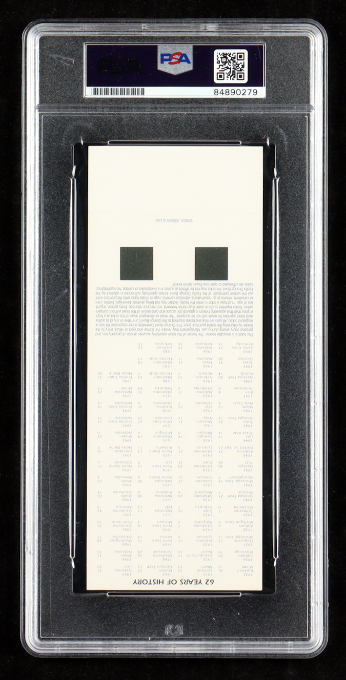 Tom Osborne Signed 1996 63rd Annual FedEx Orange Bowl Game Ticket (PSA) at PristineAuction.com Tom Osborne Signed 1996 63rd Annual FedEx Orange Bowl Game Ticket (PSA) at PristineAuction.com