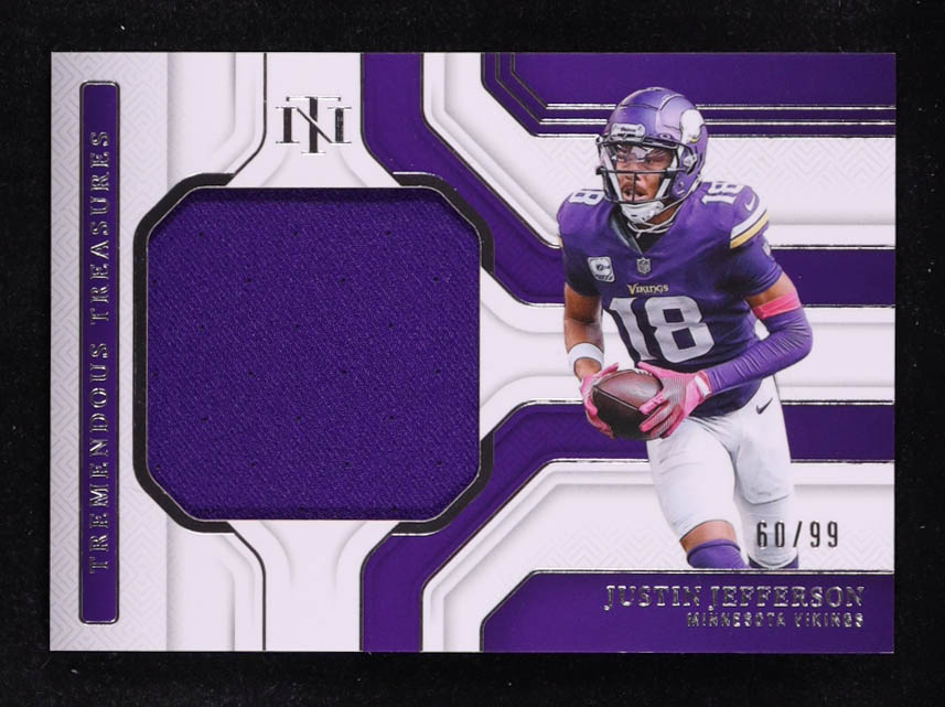 Justin Jefferson 2024 Panini National Treasures Tremendous Treasures #55 #60/99 at PristineAuction.com Justin Jefferson 2024 Panini National Treasures Tremendous Treasures #55 #60/99 at PristineAuction.com