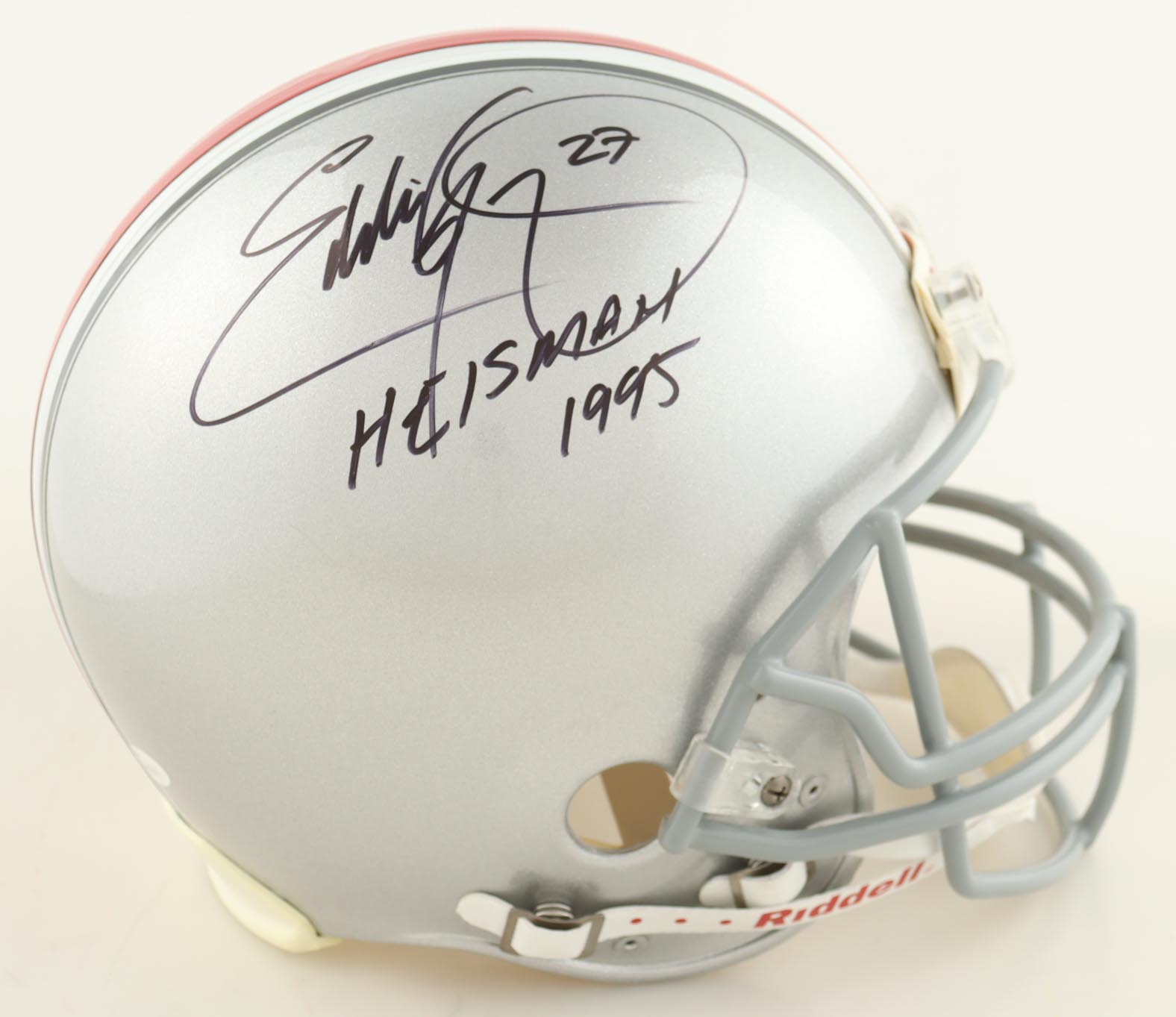 Eddie George Signed Ohio State Buckeyes Full-Size Authentic On-Field Helmet Inscribed "Heisman 1995" (JSA) at PristineAuction.com Eddie George Signed Ohio State Buckeyes Full-Size Authentic On-Field Helmet Inscribed "Heisman 1995" (JSA) at PristineAuction.com
