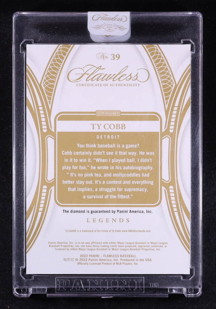 Ty Cobb 2022 Panini Flawless Legends #39 #07/20 at PristineAuction.com Ty Cobb 2022 Panini Flawless Legends #39 #07/20 at PristineAuction.com