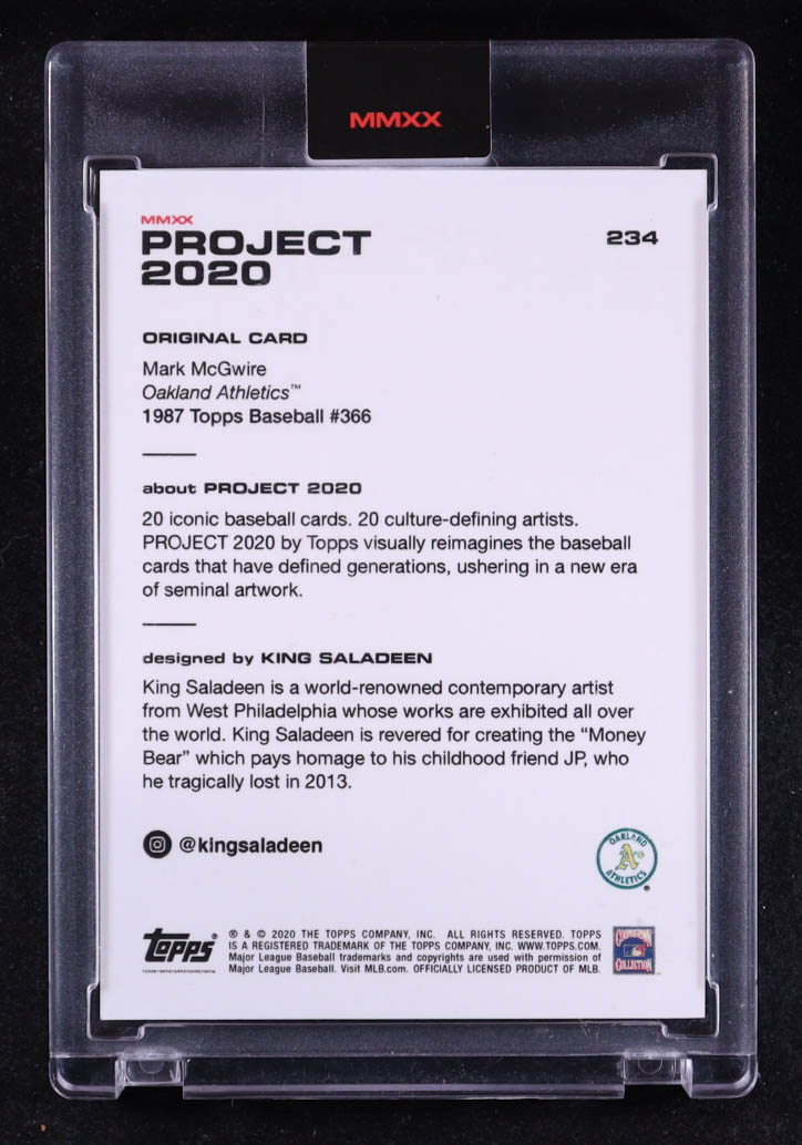 Mark McGwire 2020 Topps Project 2020 #234 / King Saladeen at PristineAuction.com Mark McGwire 2020 Topps Project 2020 #234 / King Saladeen at PristineAuction.com