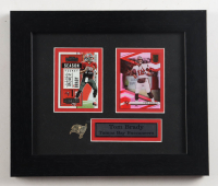 Tom Brady Buccaneers Custom Framed Contenders & Elite Card Display at PristineAuction.com