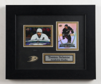 Teemu Selanne Ducks Custom Framed Upper Deck (2) Card Display at PristineAuction.com