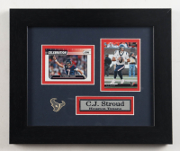 CJ Stroud Texans Custom Framed Score & Donruss Card Display at PristineAuction.com
