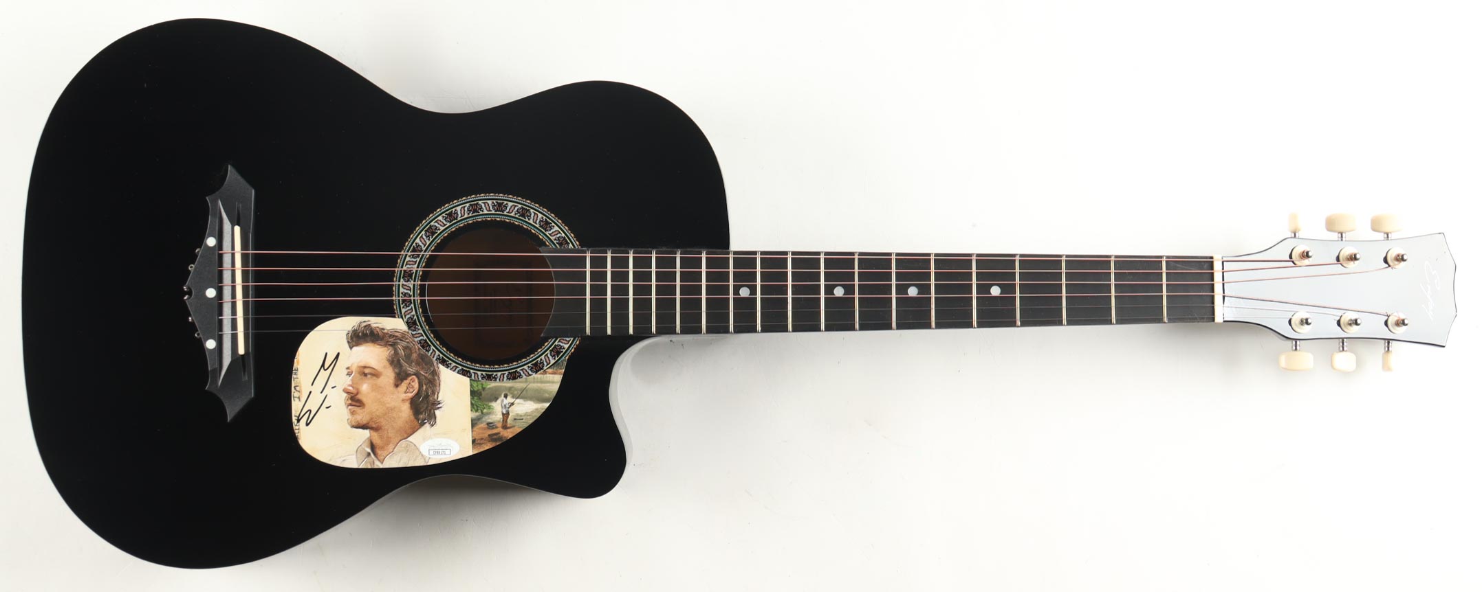 Morgan Wallen Guitar with Signed Custom Insert Pickguard (JSA) at PristineAuction.com Morgan Wallen Guitar with Signed Custom Insert Pickguard (JSA) at PristineAuction.com