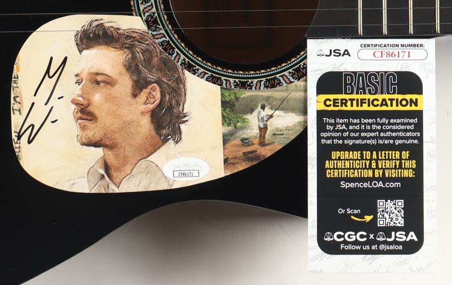 Morgan Wallen Guitar with Signed Custom Insert Pickguard (JSA) at PristineAuction.com Morgan Wallen Guitar with Signed Custom Insert Pickguard (JSA) at PristineAuction.com