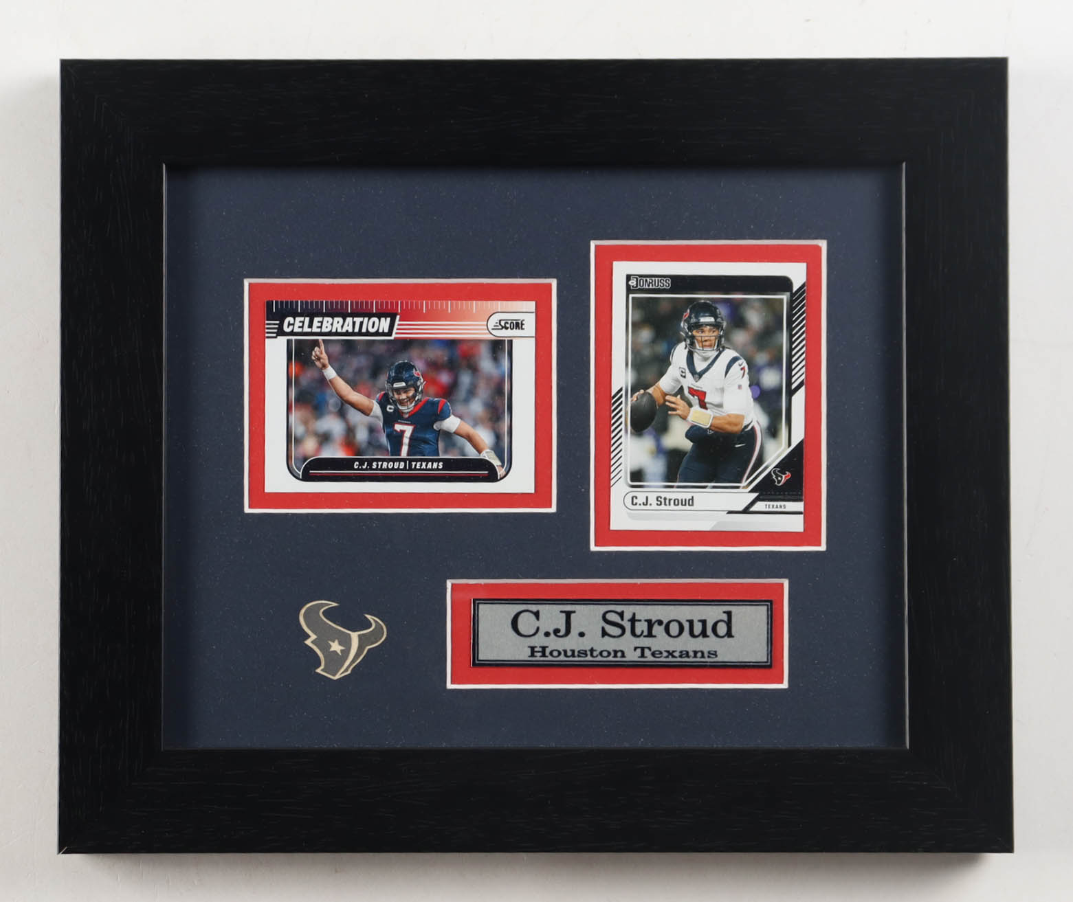 CJ Stroud Texans Custom Framed Score & Donruss Card Display at PristineAuction.com CJ Stroud Texans Custom Framed Score & Donruss Card Display at PristineAuction.com