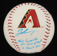 Jake McCarthy Signed OML Diamondbacks Logo Baseball Inscribed "My Favorite All-Time Player Is Derek Jeter" (PA) at PristineAuction.com