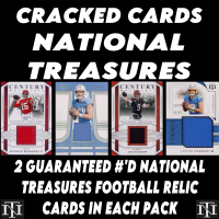 Cracked Cards National Treasures Football Relic Mystery Box Edition #4 (Limited to 150 Packs, 2 Cards Per Pack) at PristineAuction.com