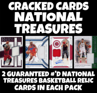 Cracked Cards National Treasures Basketball Relic Mystery Box Edition #2 (Limited to 175 Packs, 2 Cards Per Pack) at PristineAuction.com