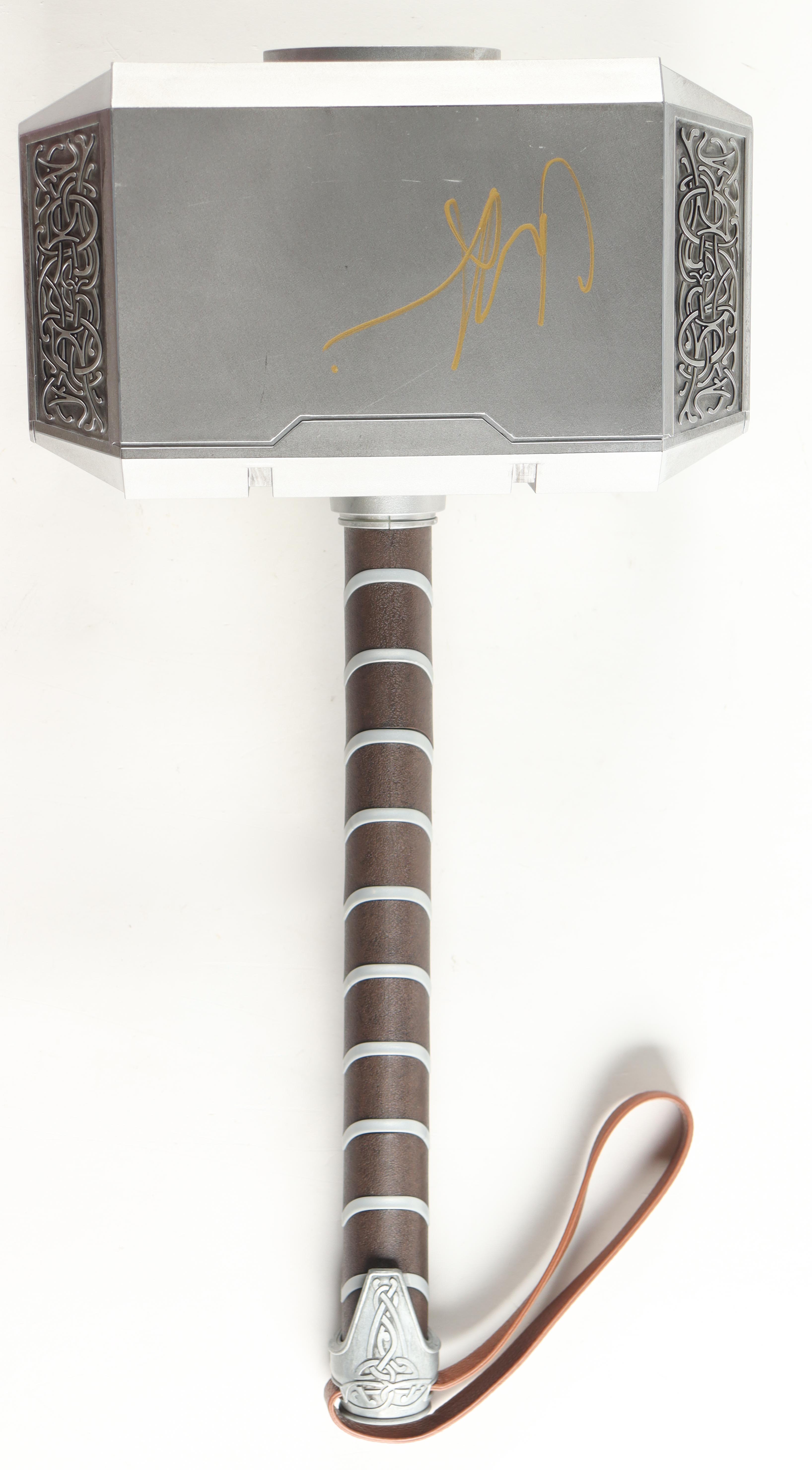 Chris Hemsworth Signed Marvel Legends Series "Thor" Mjolnir Hammer (JSA) at PristineAuction.com Chris Hemsworth Signed Marvel Legends Series "Thor" Mjolnir Hammer (JSA) at PristineAuction.com