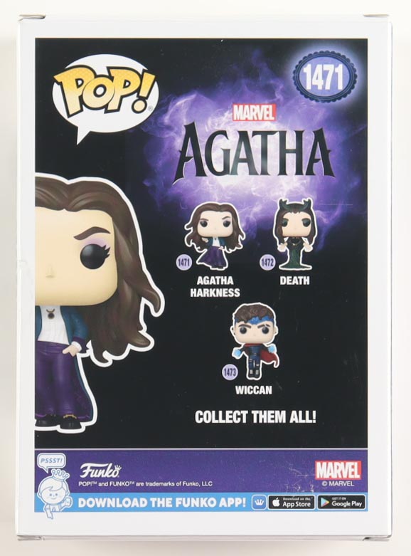 Kathryn Hahn Signed "Agatha" #1471 Agatha Harkness Funko Pop! Vinyl Figure (JSA) at PristineAuction.com Kathryn Hahn Signed "Agatha" #1471 Agatha Harkness Funko Pop! Vinyl Figure (JSA) at PristineAuction.com